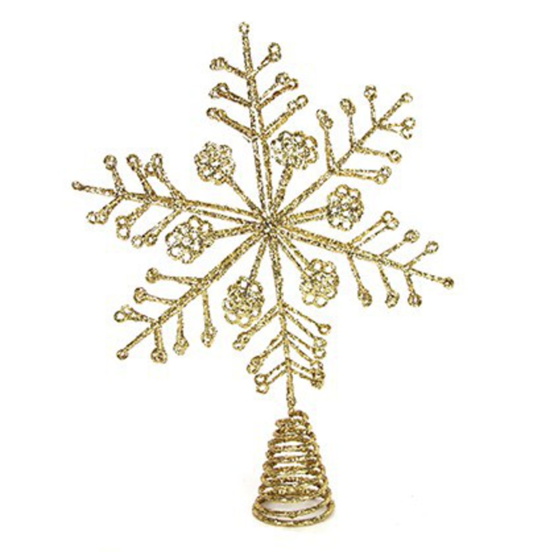 Gold Wire Snowflake Topper 32cm image 0